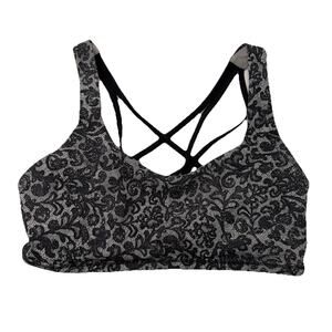 Lululemon Free To Be Tranquil Bra Mini Cinder Lace White Black Size 10 Active